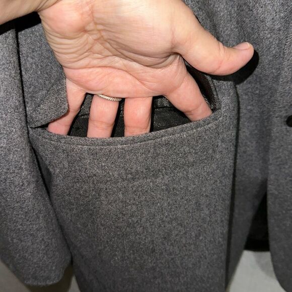 OSCAR DE LA RENTA 44L Gray Pure Wool Cashmere Blend Blazer Jacket Sport Coat - Picture 9 of 16